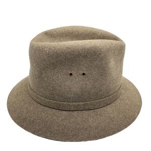 Bianchi Wool Fedora Hat Unisex Men Women Brown Vintage Made in the USA 6 7/8 55